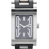 ブルガリ レッタンゴロ 腕時計 RT39S クオーツ ブラック文字盤 ステンレススチール ラバー レディース BVLGARI 【中古】